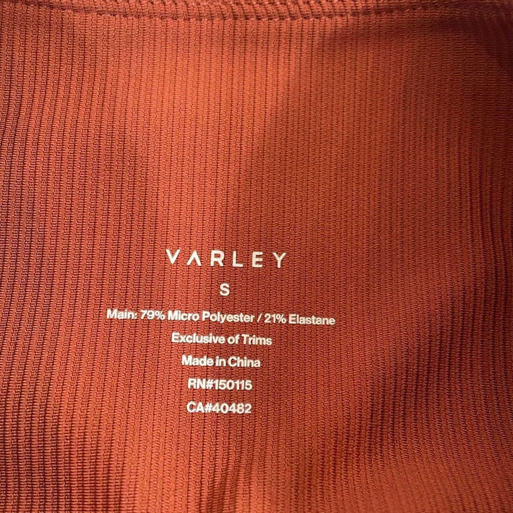 Varley Leggings Size Small Rust Color Ribbed Fabric NWOT - Picture 5 of 11
